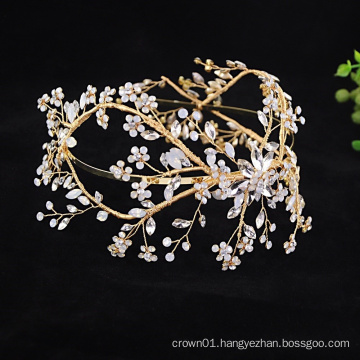 Handmade decorative rhinestone and beaded crystal headband for girls